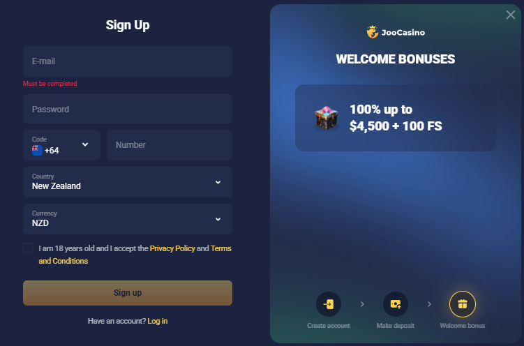 Joo Casino sign up